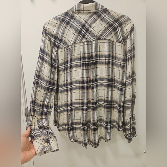 Rails Hunter Plaid Button-Down Shirt Stone Navy Fushia Size S - Picture 9 of 15